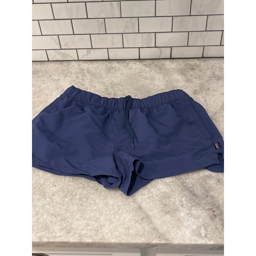 Patagonia Shorts Womens M Blue Baggies Recycled Nylon Active Outdoor Pockets